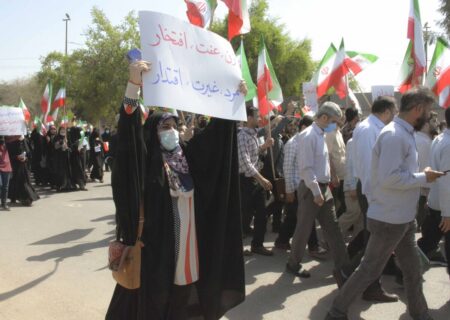 راهپیمایی دانشجویان دانشگاه شهید چمران و علوم پزشکی اهواز در محکومیت حوادث اخیر